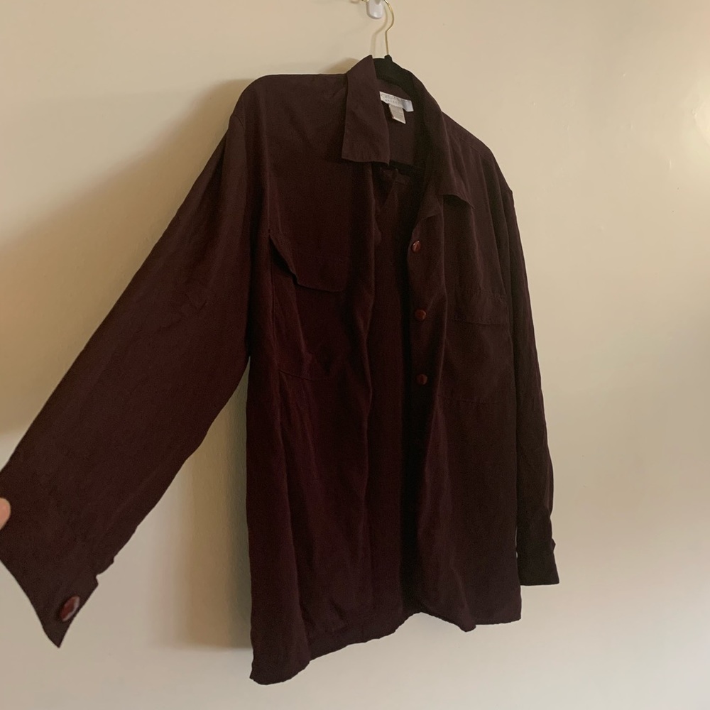 Purple button down blouse - Picture 4 of 5